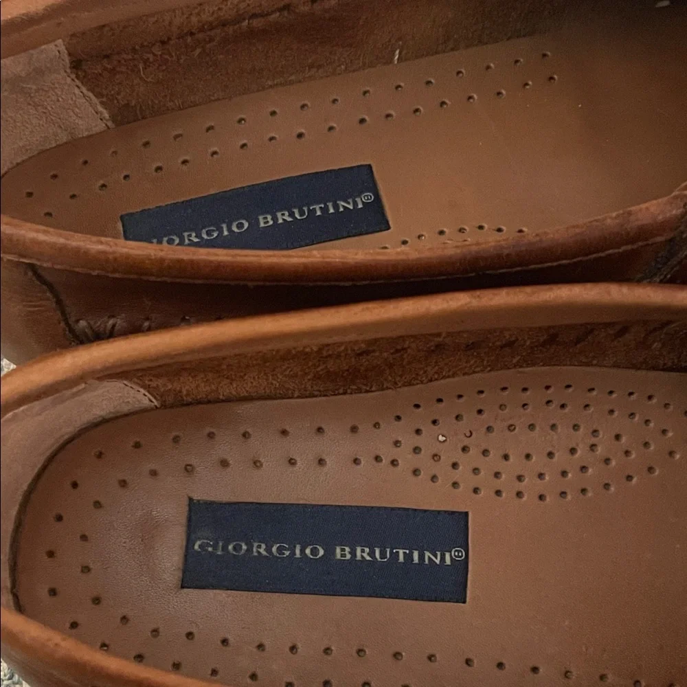 Giorgio Brutini Brown Leather Loafers with Tassels